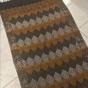 Elegant Geometric Patterned shawl or runner